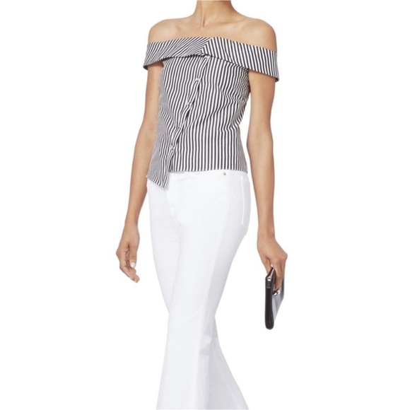 Intermix Striped Off Shoulder Top New - Picture 3 of 10